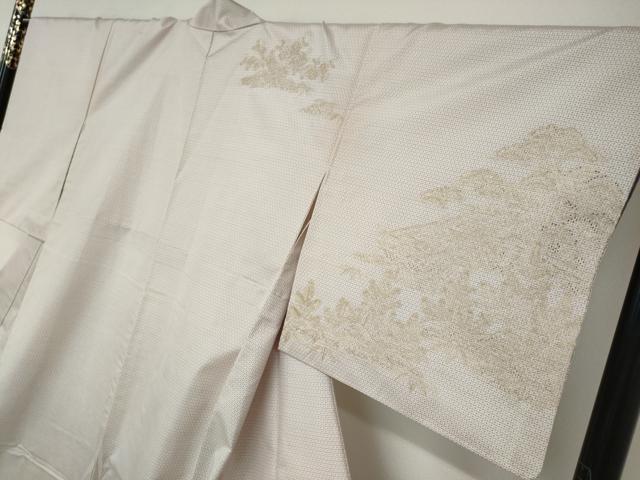 平和屋着物●中国三大刺繍 スワトウ刺繍 総刺繍 訪問着 本場大島紬 80亀甲 白大島 草花文 証紙付き 正絹 逸品 DAAY5699ud