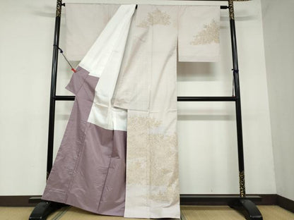 平和屋着物●中国三大刺繍 スワトウ刺繍 総刺繍 訪問着 本場大島紬 80亀甲 白大島 草花文 証紙付き 正絹 逸品 DAAY5699ud