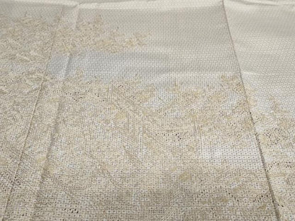 平和屋着物●中国三大刺繍 スワトウ刺繍 総刺繍 訪問着 本場大島紬 80亀甲 白大島 草花文 証紙付き 正絹 逸品 DAAY5699ud