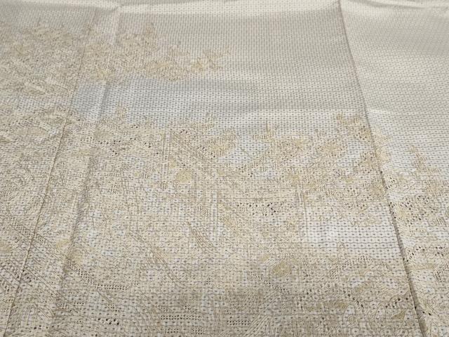 平和屋着物●中国三大刺繍 スワトウ刺繍 総刺繍 訪問着 本場大島紬 80亀甲 白大島 草花文 証紙付き 正絹 逸品 DAAY5699ud