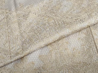 平和屋着物●中国三大刺繍 スワトウ刺繍 総刺繍 訪問着 本場大島紬 80亀甲 白大島 草花文 証紙付き 正絹 逸品 DAAY5699ud