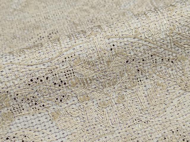平和屋着物●中国三大刺繍 スワトウ刺繍 総刺繍 訪問着 本場大島紬 80亀甲 白大島 草花文 証紙付き 正絹 逸品 DAAY5699ud