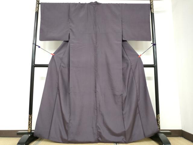 平和屋着物●結城紬　紅消鼠色　正絹　逸品　DAAY5700ud