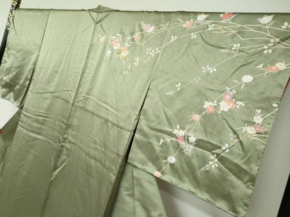平和屋着物●創業460年・千總 訪問着 駒刺繍 草花文 暈し染め 金銀彩 三越扱い 正絹 逸品 未使用 DAAY5722ud