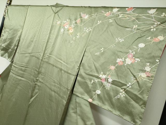 平和屋着物●創業460年・千總 訪問着 駒刺繍 草花文 暈し染め 金銀彩 三越扱い 正絹 逸品 未使用 DAAY5722ud