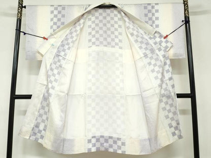 平和屋着物●長襦袢 無双仕立て 麻の葉市松文 暈し染め 正絹 逸品 未使用 DAAY5728ud