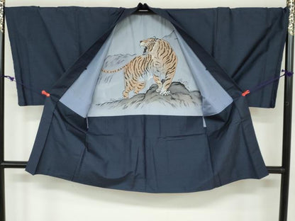 平和屋着物●男性　本場大島紬　アンサンブル　抽象文様　正絹　逸品　DAAY5731ud