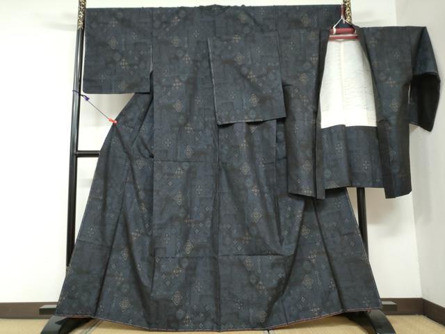 平和屋着物●本場大島紬 アンサンブル 抽象文様 正絹 逸品 未使用 DAAY5733ud