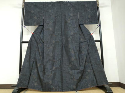 平和屋着物●本場大島紬 アンサンブル 抽象文様 正絹 逸品 未使用 DAAY5733ud