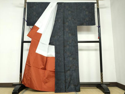平和屋着物●本場大島紬 アンサンブル 抽象文様 正絹 逸品 未使用 DAAY5733ud