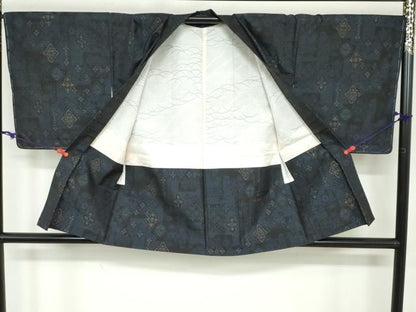 平和屋着物●本場大島紬 アンサンブル 抽象文様 正絹 逸品 未使用 DAAY5733ud