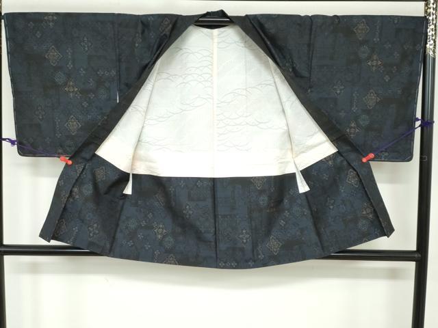 平和屋着物●本場大島紬 アンサンブル 抽象文様 正絹 逸品 未使用 DAAY5733ud