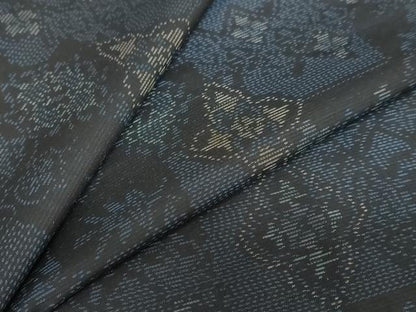 平和屋着物●本場大島紬 アンサンブル 抽象文様 正絹 逸品 未使用 DAAY5733ud