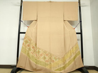 平和屋着物●豪華色留袖　寿光織　鏡裏洋花文　暈し染め　金糸　三越扱い　正絹　逸品　DAAY5737ud