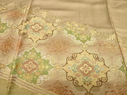 平和屋着物●豪華色留袖　寿光織　鏡裏洋花文　暈し染め　金糸　三越扱い　正絹　逸品　DAAY5737ud