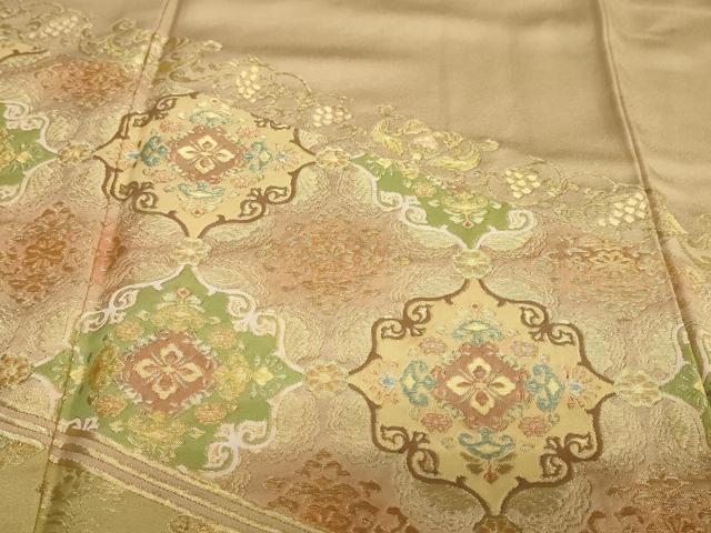 平和屋着物●豪華色留袖　寿光織　鏡裏洋花文　暈し染め　金糸　三越扱い　正絹　逸品　DAAY5737ud