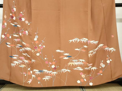 平和屋着物●訪問着　友禅　作家物　草花文　正絹　逸品　DAAY5740ud
