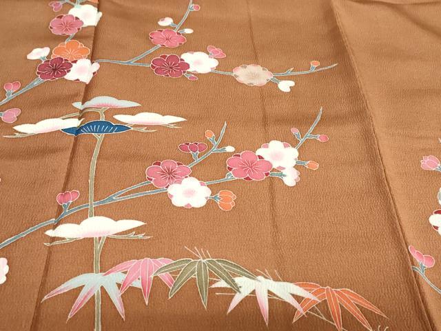 平和屋着物●訪問着　友禅　作家物　草花文　正絹　逸品　DAAY5740ud