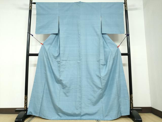 平和屋着物●結城紬 浅縹色 正絹 逸品 未使用 DAAY5748ud