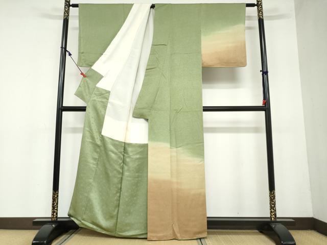平和屋着物●江戸小紋　訪問着　鮫小紋柄　暈し染め　正絹　逸品　DAAY5756ud