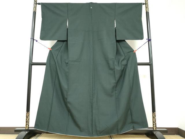 平和屋着物●上質なお召 色無地 百入茶色 正絹 逸品 DAAY5763ud