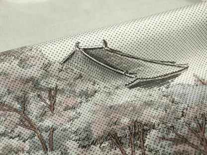 平和屋着物●本場染大島紬　訪問着　樹林風景文　正絹　逸品　DAAY5766ud