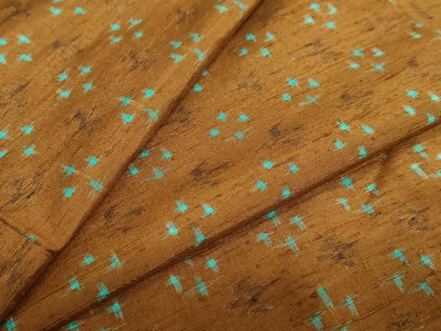 平和屋着物●上質な紬　絣文様　正絹　逸品　DAAY5769ud