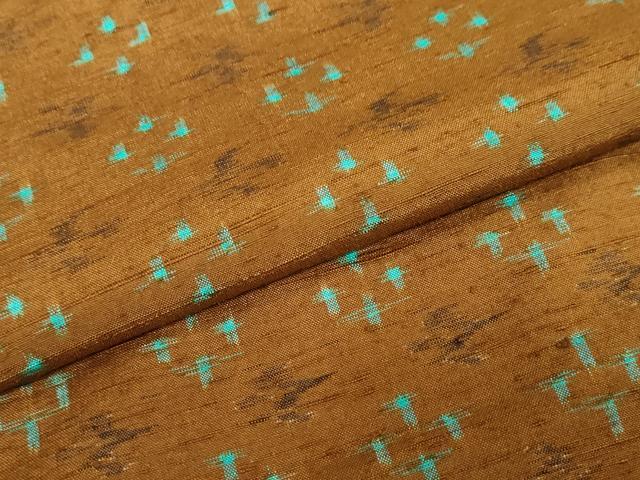 平和屋着物●上質な紬　絣文様　正絹　逸品　DAAY5769ud
