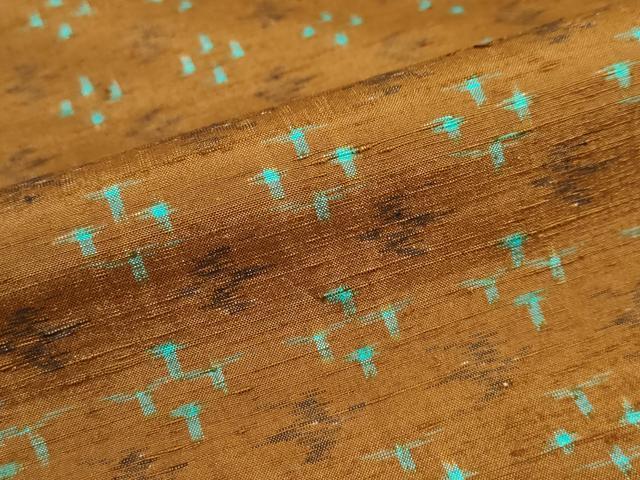 平和屋着物●上質な紬　絣文様　正絹　逸品　DAAY5769ud