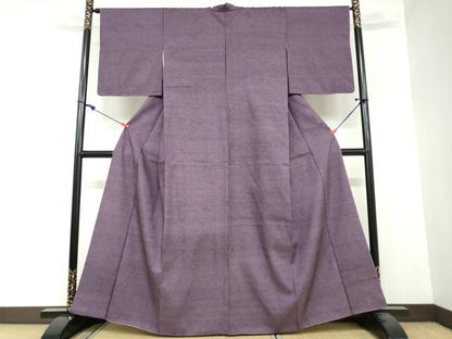 平和屋着物●上質な紬　蒲葡色　正絹　逸品　DAAY5777ud