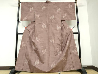 平和屋着物●本場大島紬 舞花文 正絹 逸品 DAAY5781ud