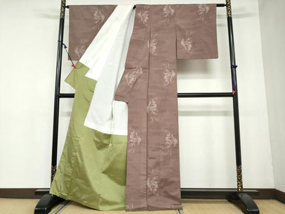 平和屋着物●本場大島紬 舞花文 正絹 逸品 DAAY5781ud