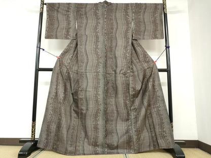 平和屋着物●本場大島紬　9マルキ　抽象文様　正絹　逸品　DAAY5784ud