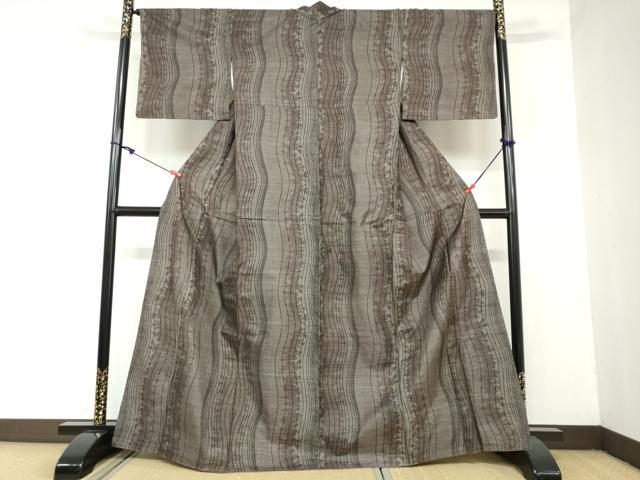 平和屋着物●本場大島紬　9マルキ　抽象文様　正絹　逸品　DAAY5784ud