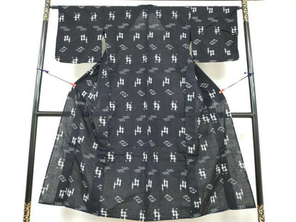 平和屋着物▽本場琉球絣 綿琉球 単衣 絣文様 綿 逸品 DAAY5794ud