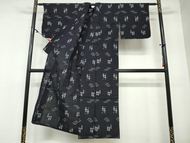 平和屋着物▽本場琉球絣 綿琉球 単衣 絣文様 綿 逸品 DAAY5794ud