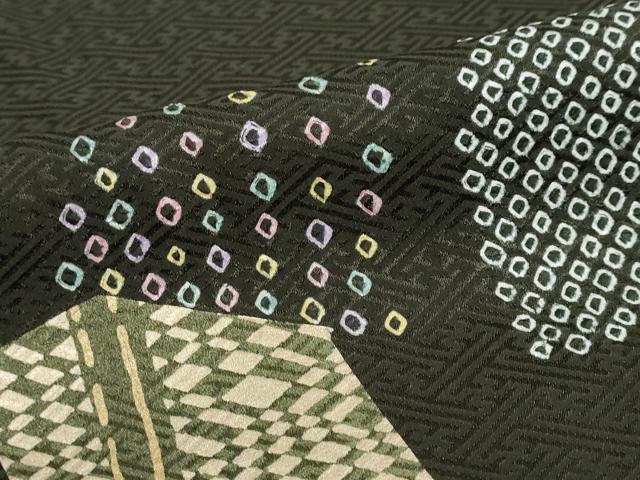 平和屋着物●訪問着 絞り 刺繍 色紙重ね草花文 金彩 正絹 逸品 DAAY5796ud