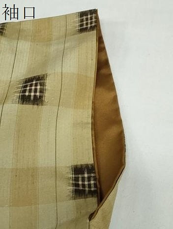 平和屋着物●上質な紬　絣文様　正絹　逸品　DAAY5803ud