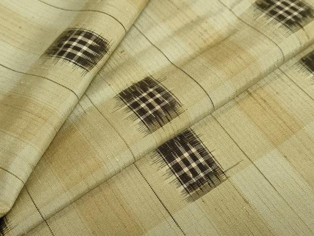 平和屋着物●上質な紬　絣文様　正絹　逸品　DAAY5803ud