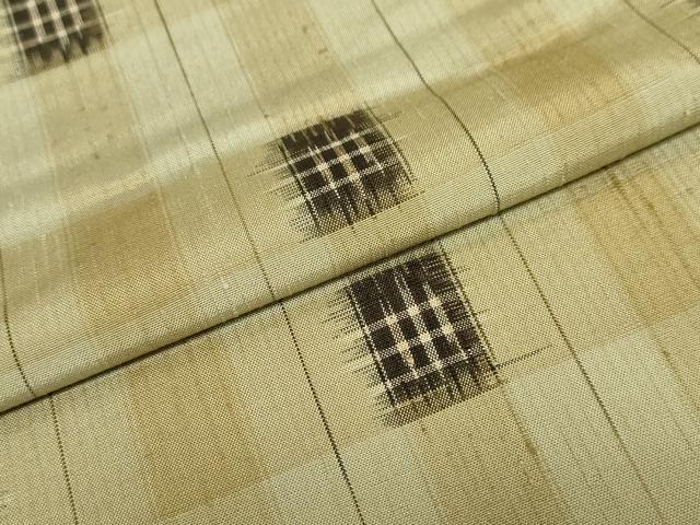 平和屋着物●上質な紬　絣文様　正絹　逸品　DAAY5803ud