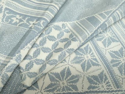 平和屋着物●上質な紬　切嵌吉祥草花文　正絹　逸品　DAAY5807ud