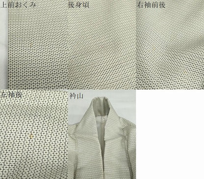 平和屋着物●上質な紬　100亀甲　抽象文様　正絹　逸品　DAAY5811ud