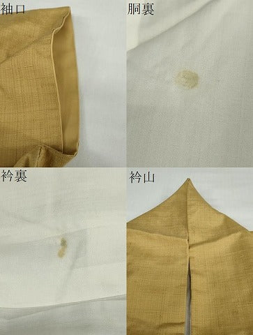 平和屋着物●結城紬　黄橡色　正絹　逸品　DAAY5817ud
