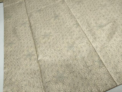 平和屋着物●上質な紬　麻の葉文様　正絹　逸品　DAAY5820ud