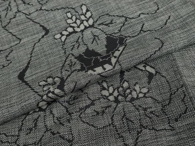 平和屋着物●本場大島紬　9マルキ　草花文　正絹　逸品　DAAY5827ud