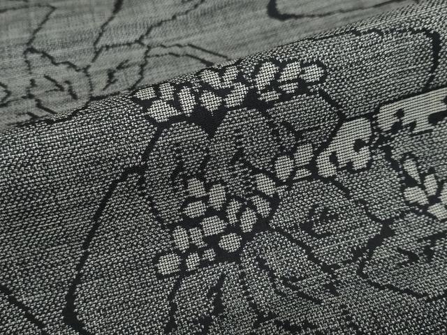 平和屋着物●本場大島紬　9マルキ　草花文　正絹　逸品　DAAY5827ud