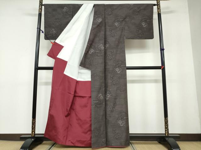 平和屋着物●本場大島紬 総絣 雲取草花文 正絹 逸品 DAAY5837ud
