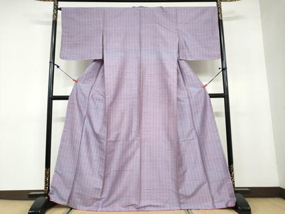 平和屋着物●上質な紬 横段文 正絹 逸品 DAAY5838ud