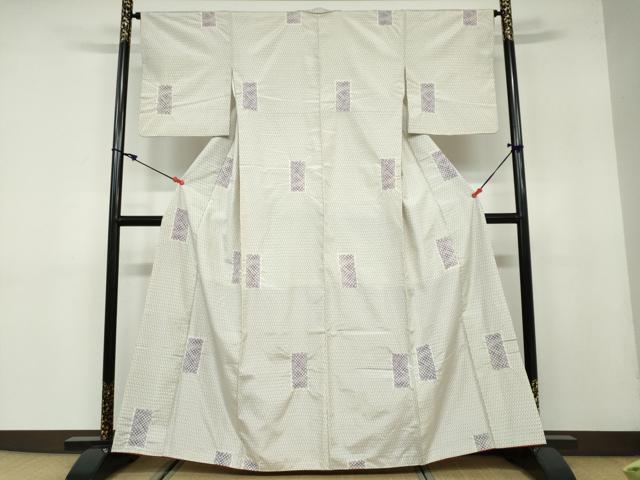 平和屋着物●上質な紬 絞り 短冊文 正絹 逸品 DAAY5846ud