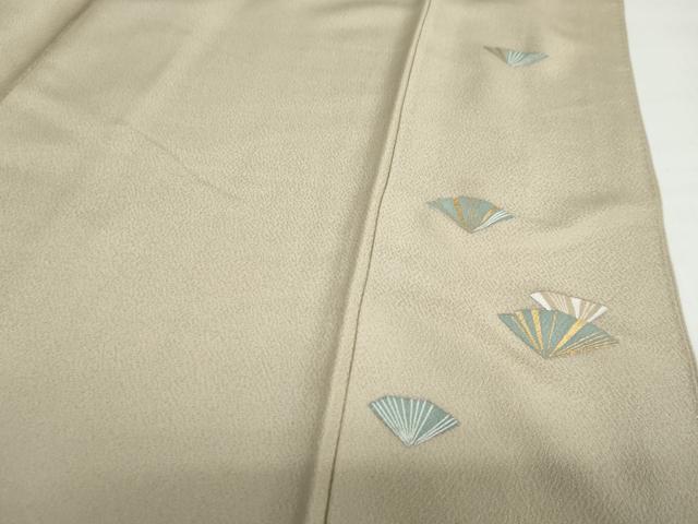 平和屋着物●訪問着　刺繍　扇面文　たたき染　金彩　正絹　逸品　DAAY5849ud